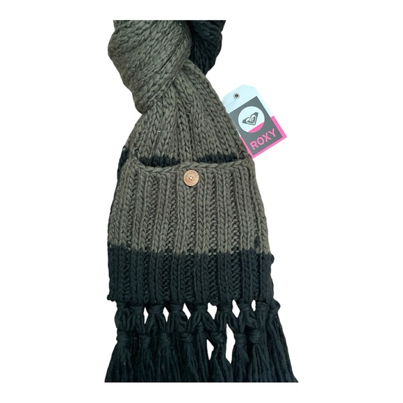 ROXY SCARF with Pockets on each side Olive Green / Black 🌺 BRAND 🆕 NWT🌴 … - Picture 5 of 9